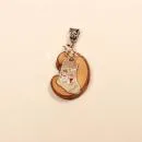 Kettenanhänger Weihnachten Holzscheibe Nikolausstrumpf Socke, Modeschmuck handmade chic-peppig-bunt